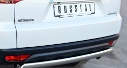 15 649 р. Защита заднего бампера (Ø75x42 мм, нержавейка) Russtal  Mitsubishi Pajero Sport  3 PB (2013-2017)  с доставкой в г. Калуга. Увеличить фотографию 1
