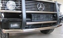20 899 р. Защита переднего бампера (2 трубы Ø63 и 42 мм, нержавейка) Russtal  Mercedes-Benz G class  W463 (1989-1994)  с доставкой в г. Калуга. Увеличить фотографию 1