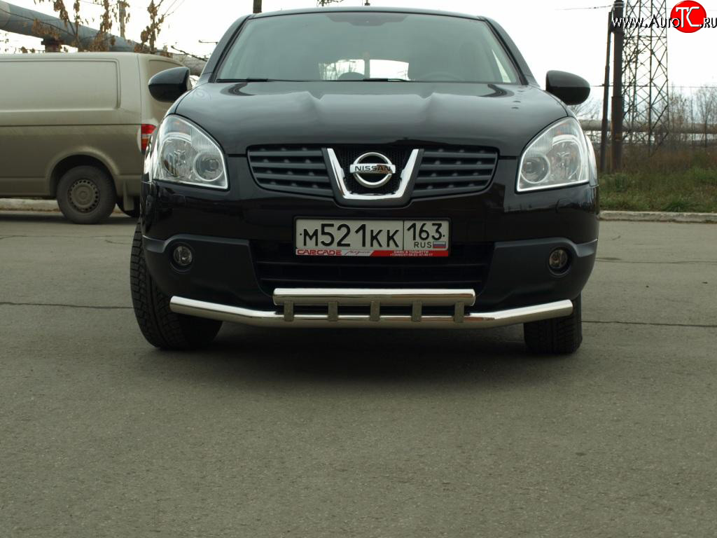 12 699 р. Защита переднего бампера 63,5 мм Nissan Qashqai 1 дорестайлинг (2007-2010)  с доставкой в г. Калуга