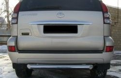 15 649 р. Защита заднего бампера (Ø76 мм, нержавейка) Russtal Toyota Land Cruiser Prado J120 (2002-2009)  с доставкой в г. Калуга. Увеличить фотографию 1