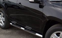 19 799 р. Защита порогов с подножками Toyota RAV 4 2009 V2 Toyota RAV4 XA30 5 дв. 1-ый рестайлинг (2008-2010) (Защита порогов с со скосами на торцах (вариант 1))  с доставкой в г. Калуга. Увеличить фотографию 1