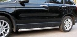 13 849 р. Защита порогов (Ø63 мм, нержавейка) Russtal  Honda CR-V  RE1,RE2,RE3,RE4,RE5,RE7 (2007-2010) (С скосами на торцах)  с доставкой в г. Калуга. Увеличить фотографию 1