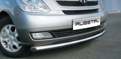 15 649 р. Одинарная защита переднего бампера Russtal 76 мм  Hyundai Starex/Grand Starex/H1  2 TQ (2007-2018)  с доставкой в г. Калуга. Увеличить фотографию 2