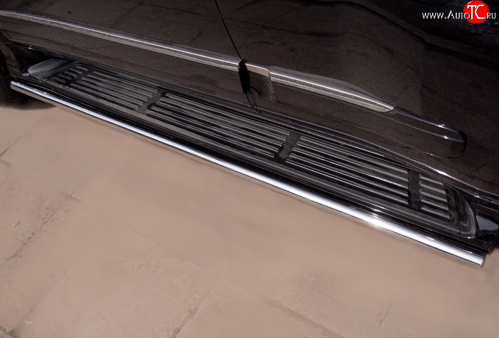 14 999 р. Защита порогов Russtal Lexus GX 460 2 J150 дорестайлинг (2009-2013) (Защита порогов с со скосами на торцах (вариант 1))  с доставкой в г. Калуга