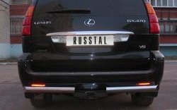 Защита заднего бампера (Ø70 мм, нержавейка) Russtal Lexus GX 470 J120 дорестайлинг (2002-2007)