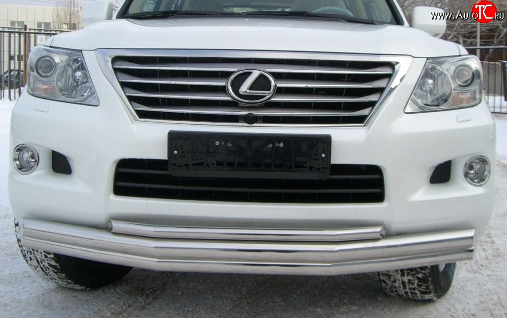 26 999 р. Тройная защита переднего бампера Russtal 70 мм  Lexus LX  570 (2007-2012)  с доставкой в г. Калуга