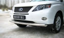 Одинарная защита переднего бампера Russtal диаметром 76 мм Lexus RX 450H AL10  дорестайлинг (2009-2012)