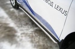 15 799 р. Защита порогов Russtal из круглой трубы диаметром 63 мм  Lexus RX ( 350,  450H,  270) (2008-2012)  с доставкой в г. Калуга. Увеличить фотографию 2