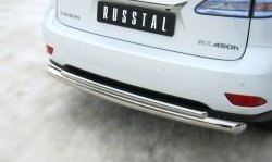 Защита заднего бампера (Ø76 и 42 мм, нержавейка) Russtal Lexus (Лексус) RX ( 350,  450H,  270) (2008-2012) 350, 450H, 270 AL10 дорестайлинг, AL10  дорестайлинг, AL10 дорестайлинг