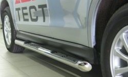 19 799 р. Защита порогов Russtal из трубы d76 мм с пластиковыми вставками для ног  Mitsubishi ASX (2010-2012) (Защита порогов с со скосами на торцах (вариант 1))  с доставкой в г. Калуга. Увеличить фотографию 1