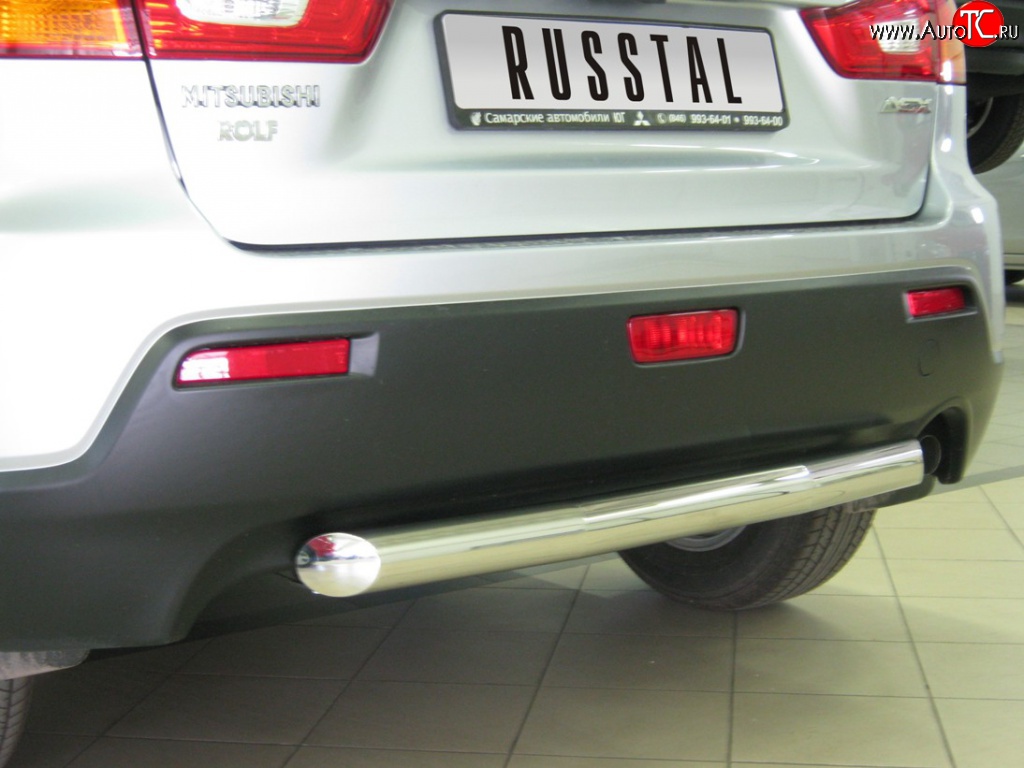 15 999 р. Защита заднего бампера (Ø63 мм, нержавейка) Russtal Mitsubishi ASX дорестайлинг (2010-2012)  с доставкой в г. Калуга