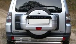 14 699 р. Защита заднего бампера (Ø76 мм, нержавейка) Russtal  Mitsubishi Pajero  4 V90 (2006-2011)  с доставкой в г. Калуга. Увеличить фотографию 1