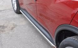 13 849 р. Защита порогов Russtal из круглой трубы диаметром 42 мм (4x2)  Nissan Juke  1 YF15 (2010-2014) (Защита порогов с со скосами на торцах (вариант 1))  с доставкой в г. Калуга. Увеличить фотографию 1