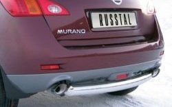 Защита заднего бампера (Ø76 мм, нержавейка) Russtal Nissan Murano 2 Z51 дорестайлинг (2008-2011)