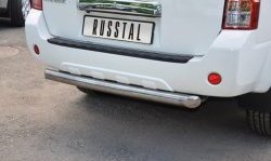 Защита заднего бампера (Ø76 мм, нержавейка) Russtal Nissan Pathfinder R51 рестайлинг (2009-2014)