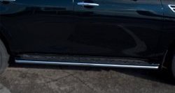 13 849 р. Защита порогов Russtal из круглой трубы диаметром 42 мм  Nissan Patrol  6 (2010-2014) (Защита порогов с со скосами на торцах (вариант 1))  с доставкой в г. Калуга. Увеличить фотографию 6