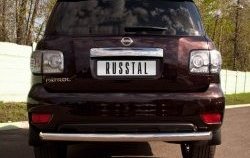 15 999 р. Защита заднего бампера (Ø76 мм, нержавейка) Russtal  Nissan Patrol  6 (2010-2014)  с доставкой в г. Калуга. Увеличить фотографию 1