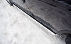 14 849 р. Защита порогов Russtal из трубы d63 мм с пластиковыми вставками для ног  Nissan Qashqai  1 (2010-2013) (Защита порогов с со скосами на торцах (вариант 1))  с доставкой в г. Калуга. Увеличить фотографию 2