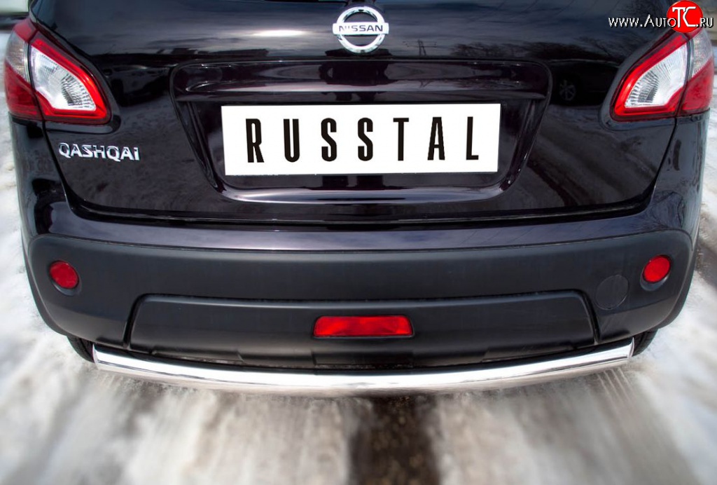 14 449 р. Защита заднего бампера (Ø63 мм, нержавейка) Russtal  Nissan Qashqai  1 (2010-2013)  с доставкой в г. Калуга