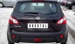 15 649 р. Защита заднего бампера (Ø63 и 42 мм, нержавейка) Russtal Nissan Qashqai 1 J10 рестайлинг (2010-2013) (полированная нержавейка)  с доставкой в г. Калуга. Увеличить фотографию 2