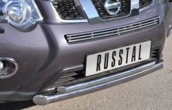 10 899 р. Защита переднего бампера (2 трубыØ63 и 42 мм, нержавейка) Russtal Nissan X-trail 2 T31 рестайлинг (2010-2015)  с доставкой в г. Калуга. Увеличить фотографию 2