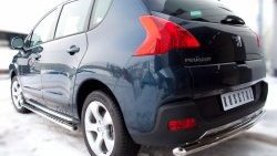 14 899 р. Защита заднего бампера (Ø63 мм, нержавейка) SLITKOFF Peugeot 3008 дорестайлинг (2009-2013)  с доставкой в г. Калуга. Увеличить фотографию 2