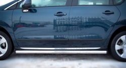 14 849 р. Защита порогов Russtal из круглой трубы диаметром 63 мм  Peugeot 3008 (2013-2017) (Защита порогов с со скосами на торцах (вариант 1))  с доставкой в г. Калуга. Увеличить фотографию 4