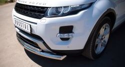 20 599 р. Защита переднего бампера (2 трубыØ76 и 42 мм, нержавейка) Russtal  Land Rover Range Rover Evoque  1 L538 (2011-2015)  с доставкой в г. Калуга. Увеличить фотографию 3
