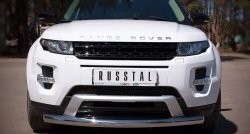15 999 р. Одинарная защита переднего бампера Russtal диаметром 76 мм (Dynamic)  Land Rover Range Rover Evoque  1 L538 (2011-2015)  с доставкой в г. Калуга. Увеличить фотографию 1