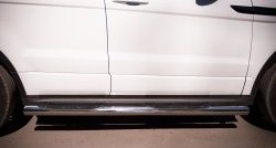 21 749 р. Защита порогов с пластиковыми вставками для ног Russtal из круглой трубы с закругленными торцами диаметром 76 мм (Dynamic)  Land Rover Range Rover Evoque  1 L538 (2011-2015)  с доставкой в г. Калуга. Увеличить фотографию 2