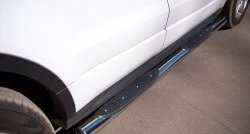 21 749 р. Защита порогов с пластиковыми вставками для ног Russtal из круглой трубы с закругленными торцами диаметром 76 мм (Dynamic)  Land Rover Range Rover Evoque  1 L538 (2011-2015)  с доставкой в г. Калуга. Увеличить фотографию 4