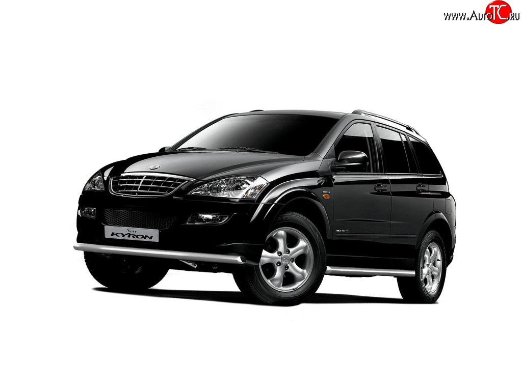 4 499 р. Защита порогов из трубы Ø63 Petroil Tuning SSANGYONG Kyron дорестайлинг (2005-2007) (Нержавеющая полированная сталь)  с доставкой в г. Калуга