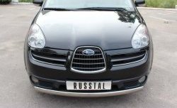 11 249 р. Защита переднего бампера (Ø75х42 мм, нержавейка) Russtal Subaru Tribeca (2005-2007)  с доставкой в г. Калуга. Увеличить фотографию 1