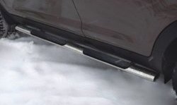 Защита порогов Russtal из овальной трубы с пластиковыми накладками для ног Suzuki Grand Vitara JT 5 дверей 1-ый рестайлинг (2008-2012)