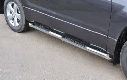 24 499 р. Защита порогов Russtal с пластиковыми вставками для ног  Suzuki Grand Vitara ( JT 5 дверей,  JT 3 двери) (2005-2012) (Защита порогов с со скосами на торцах (вариант 1))  с доставкой в г. Калуга. Увеличить фотографию 1