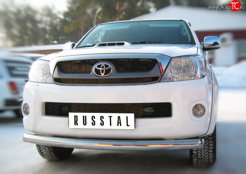 13 999 р. Одинарная защита переднего бампера Russtal диаметром 76 мм  Toyota Hilux  AN10,AN20 (2008-2011)  с доставкой в г. Калуга