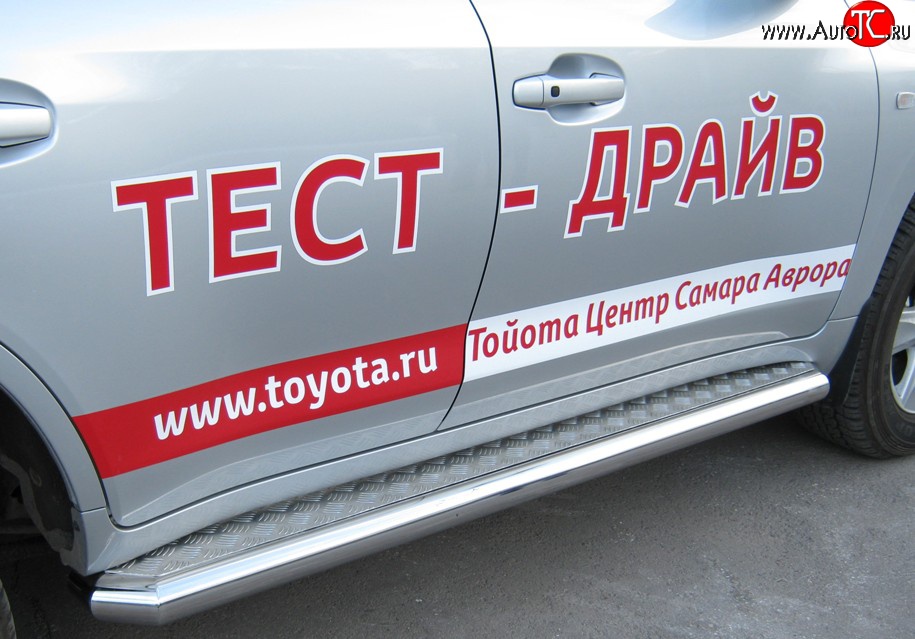 36 999 р. Широкая защита порогов SLITKOFF Toyota Land Cruiser 200 дорестайлинг (2007-2012)  с доставкой в г. Калуга