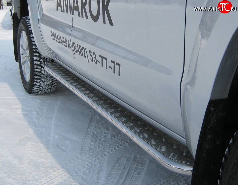 20 399 р. Широкая защита порогов Russtal  Volkswagen Amarok (2009-2016)  с доставкой в г. Калуга