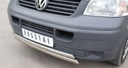 22 299 р. Защита переднего бампера (2 трубыØ75х42 мм, нержавейка) Russtal  Volkswagen Transporter  T5 (2003-2009)  с доставкой в г. Калуга. Увеличить фотографию 3