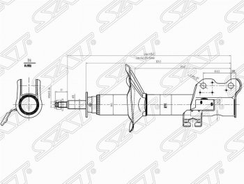 3 589 р. Правый амортизатор передний SAT  Nissan 100NX (1990-1996)  с доставкой в г. Калуга. Увеличить фотографию 1