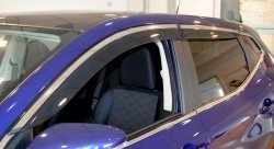 Комплект дефлекторов окон SkyLine (хром молдинг) Nissan Qashqai 2 J11 рестайлинг (2017-2022)