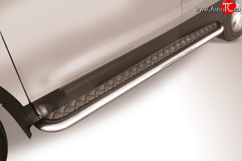 13 999 р. Широкая защита порогов из трубы диаметром 57 мм Slitkoff  Nissan Qashqai  2 (2013-2019)  с доставкой в г. Калуга