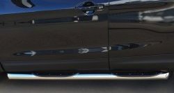 19 749 р. Защита порогов с пластиковыми вставками для ног из круглой трубы диаметром 76 мм Russtal  Nissan Qashqai  2 (2013-2019) (Защита порогов с со скосами на торцах (вариант 1))  с доставкой в г. Калуга. Увеличить фотографию 2