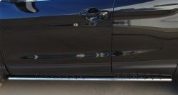 20 749 р. Защита порогов с круглыми вставками для ног из овальной трубы диаметром 75x42 мм Russtal  Nissan Qashqai  2 (2013-2019)  с доставкой в г. Калуга. Увеличить фотографию 2