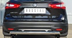 14 999 р. Защита заднего бампера (Ø75x42 мм, нержавейка) Russtal  Nissan Qashqai  2 (2013-2019)  с доставкой в г. Калуга. Увеличить фотографию 1