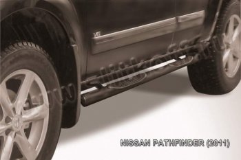 Защита порогов Slitkoff Nissan Pathfinder R51 рестайлинг (2009-2014)
