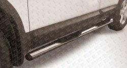 15 299 р. Защита порогов из трубы d76 мм с пластиковыми вставками для ног Slitkoff  Nissan Qashqai +2  1 (2010-2014) (Нержавейка, Полированная)  с доставкой в г. Калуга. Увеличить фотографию 1