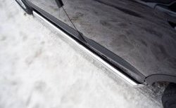14 849 р. Защита порогов из круглой трубы диаметром 63 мм Russtal  Nissan Qashqai +2  1 (2010-2014) (Защита порогов с со скосами на торцах (вариант 1))  с доставкой в г. Калуга. Увеличить фотографию 5