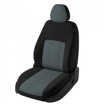 Чехлы для сидений (N16/B10) Дублин (жаккард, раздельная спинка) Nissan (Нисан) Almera (Альмера)  седан (2000-2003) седан N16 дорестайлинг  (Черный, вставка Сеул серый)
