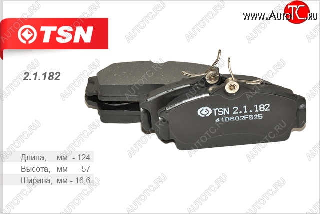1 999 р. Комплект передних колодок дисковых тормозов TSN Nissan Almera седан N16 дорестайлинг (2000-2003)  с доставкой в г. Калуга